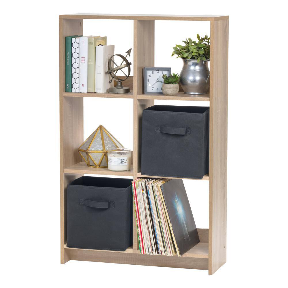 IRIS 43 in. H x 27 in. W x 10 in. D Ash Brown Heavy-Duty Decorative 6-Cube Organizer