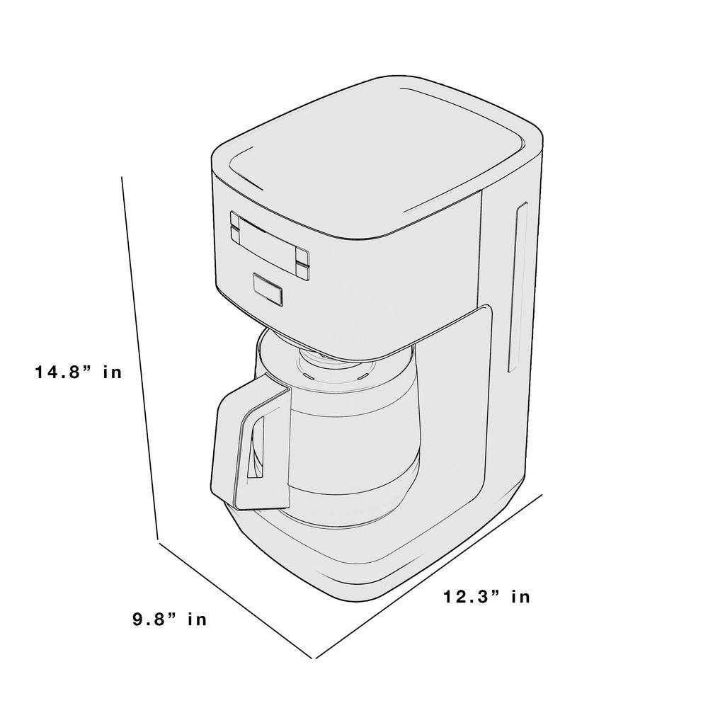 GE Stainless Steel Drip Coffee Maker with 12 Cup Glass Carafe