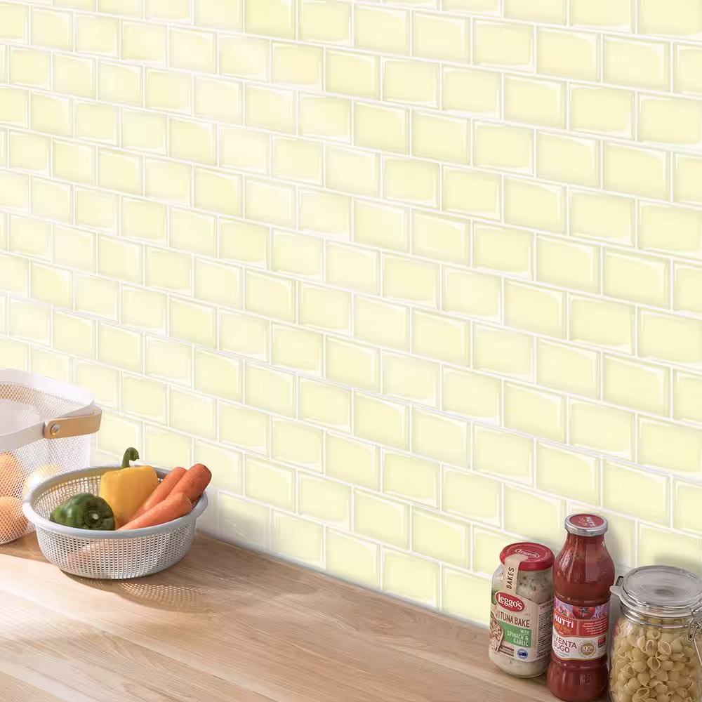 Art3d Subway Beige 12 in. x 12 in. Vinyl Peel and Stick Tile Backsplash (10 sq.ft./pack)