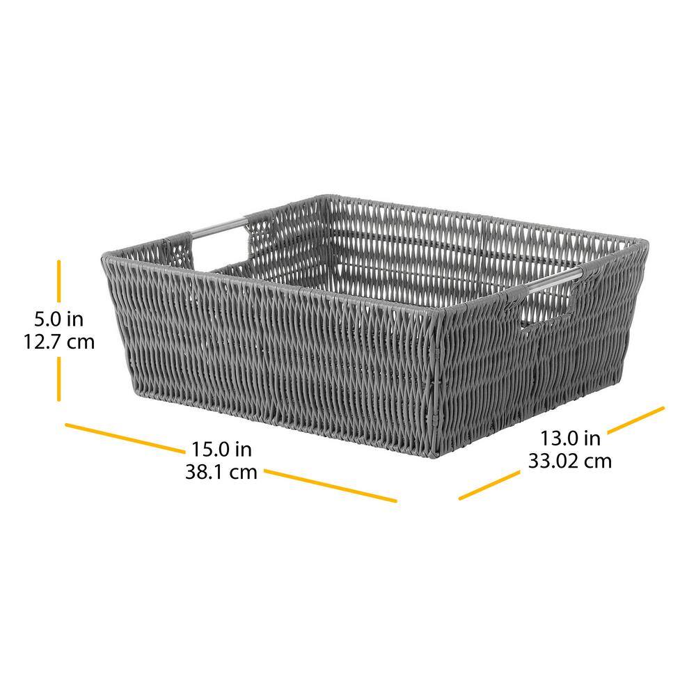 Whitmor 5 in. H x 15 in. W x 13 in. D Gray Plastic Cube Storage Bin