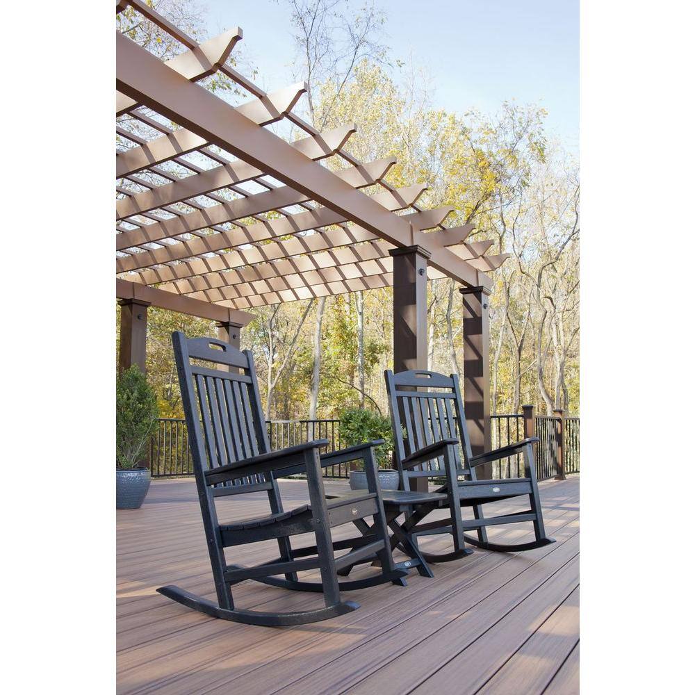 Trex Outdoor Furniture Yacht Club Charcoal Black 3-Piece Plastic Patio Conversation Set