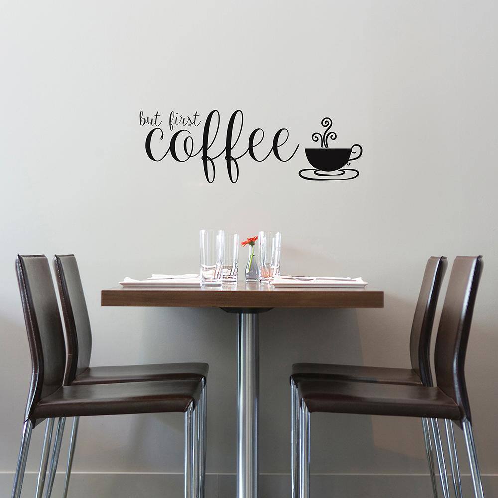 WallPops Black But First Tea Wall Quote Decal