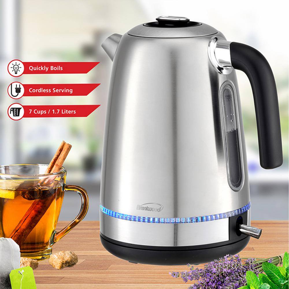 Brentwood 7-Cup Stainless Steel Cordless Electric Kettle