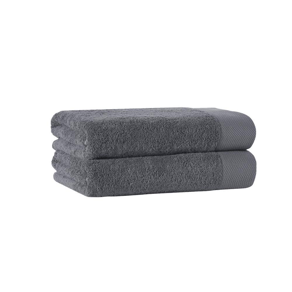 Enchante Home Signature 4 pcs Anthracite Turkish Cotton Bath Towels
