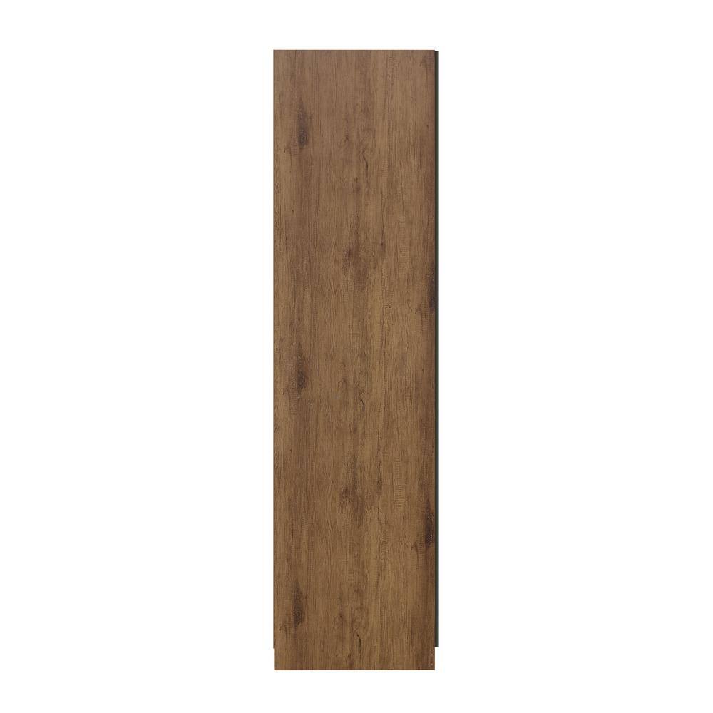 Manhattan Comfort Gramercy Nature and Textured Grey 2-Section Freestanding Wardrobe Armoire (81.3 in. H x 55.2 in. W x 22.76 in. D)