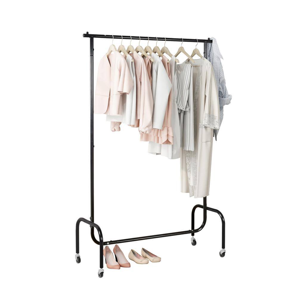 None Black Metal Clothes Rack 43.5 in. W x 66.14 in. H