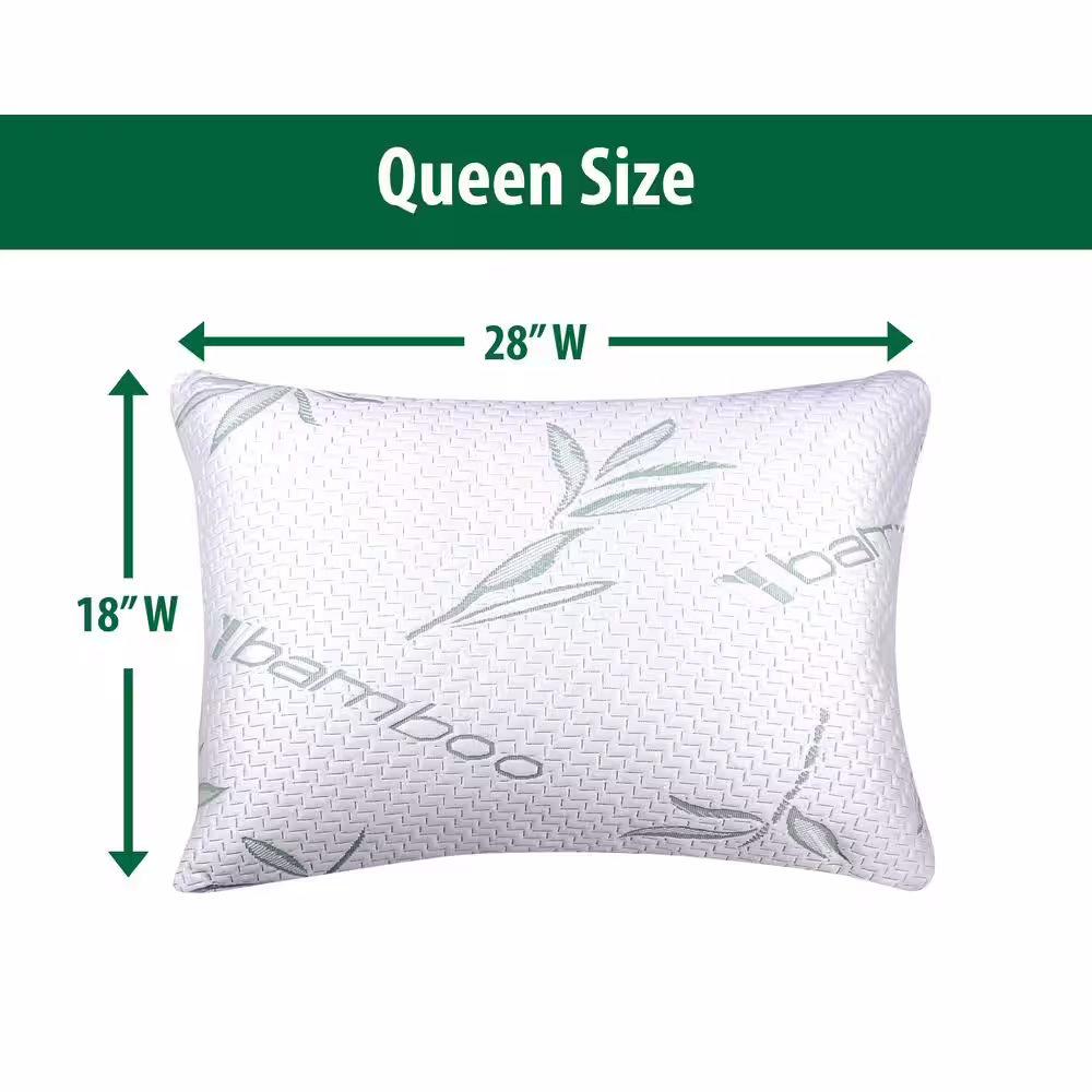 None Memory Foam Hypoallergenic Comfort Cooling Standard/Queen Pillow (Set of 2)