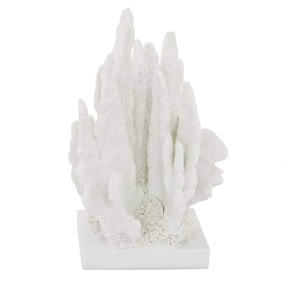 Litton Lane White Polystone Coral Sculpture