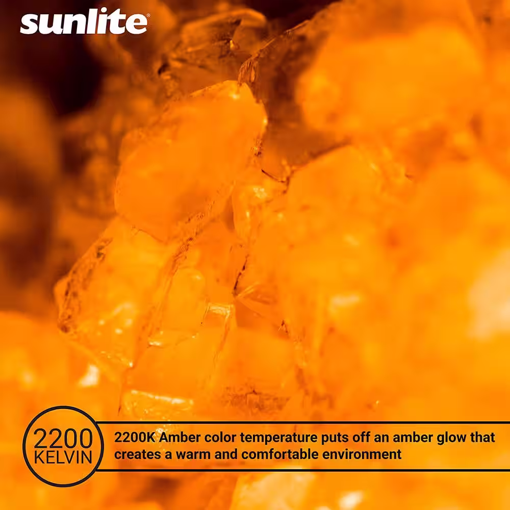 None 25-Watt Equivalent 4.95 in. T10 Tubular E26 Base LED Bulbs, Amber 2200K (6-Pack)