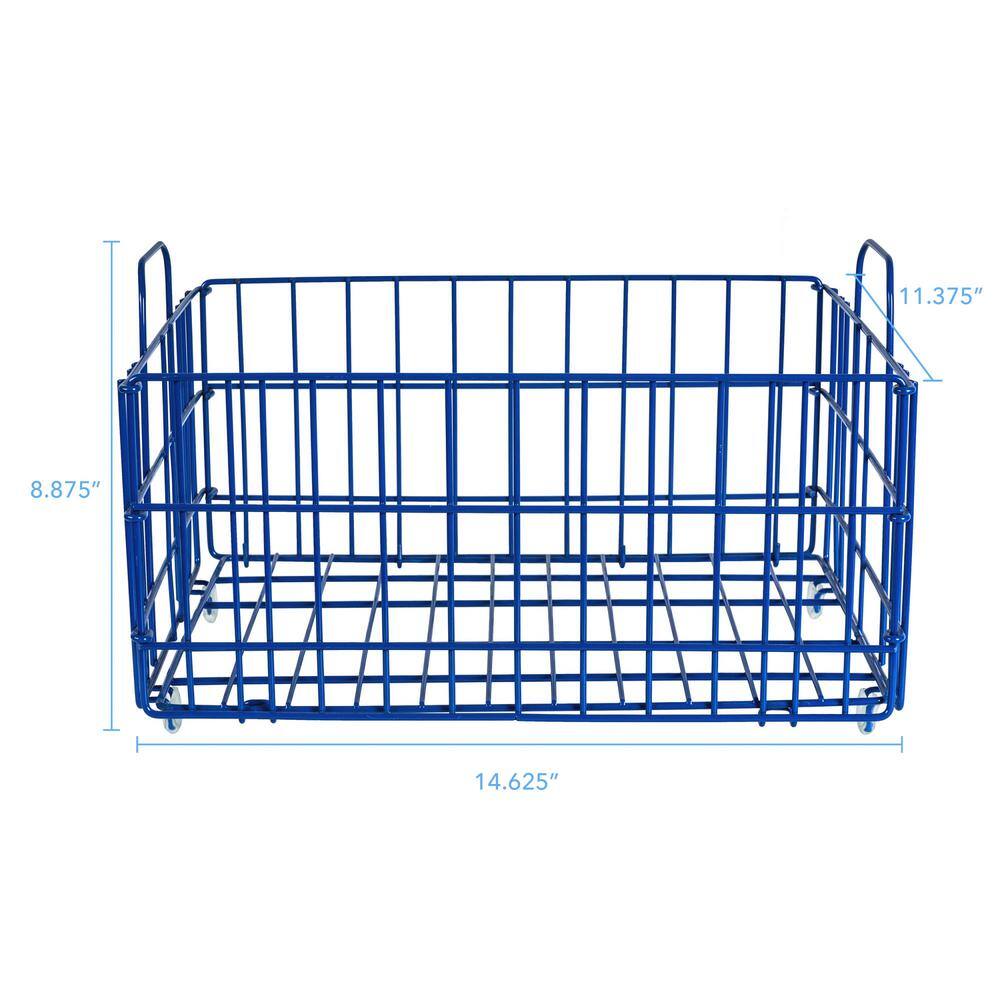 Amucolo 8.87 in. H x 16.42 in. W Blue Wire Basket