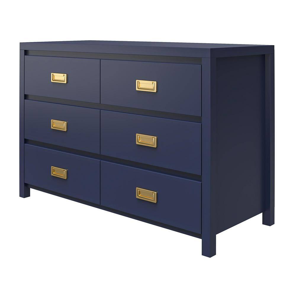 Little Seeds Monarch Hill Haven 6-Drawer Navy Dresser (31.41 in. H x 47.32 in. W x 19.8 in. D)