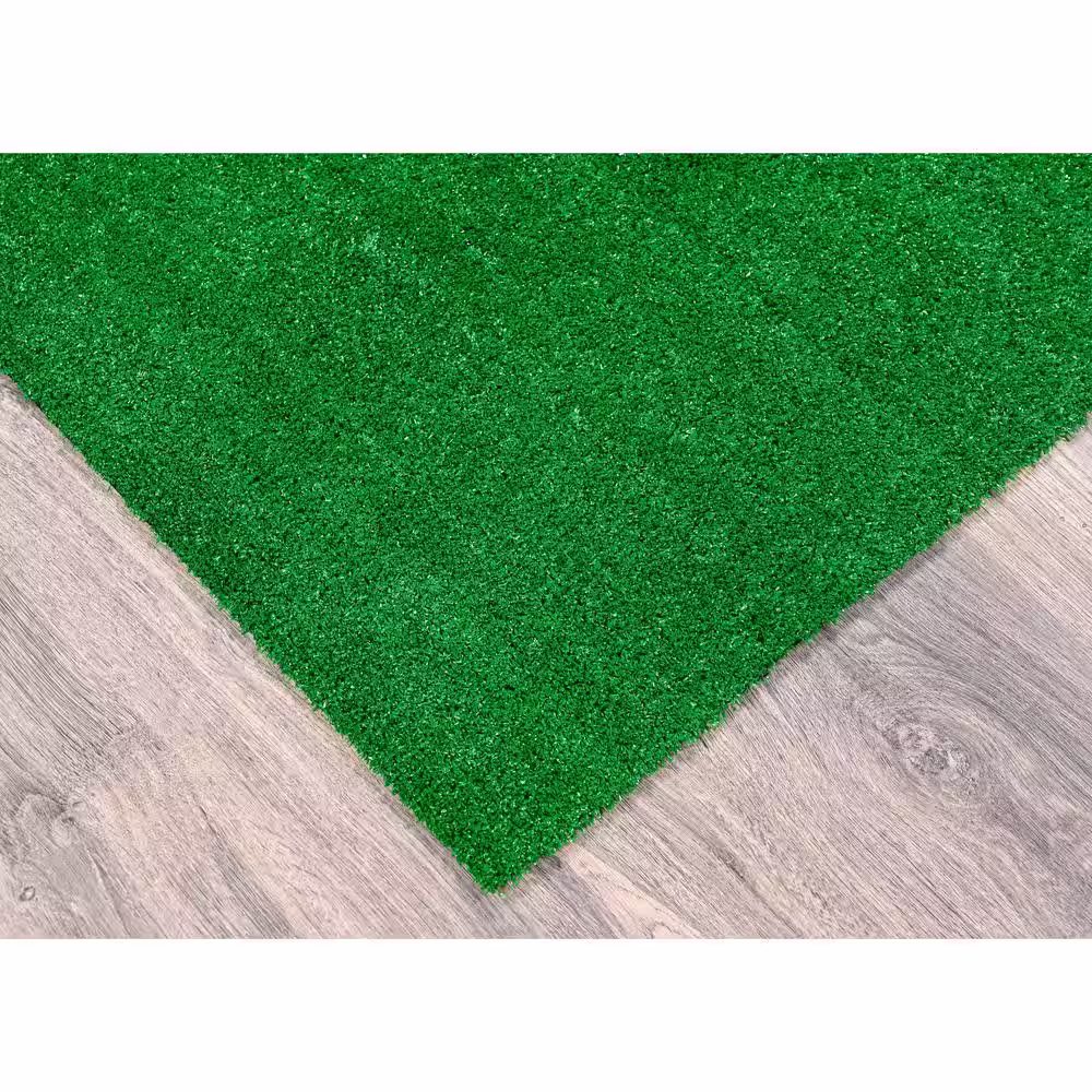 Garland Rug Artificial Grass Green 9 ft. x 12 ft. Solid Indoor/Outdoor Area Rug