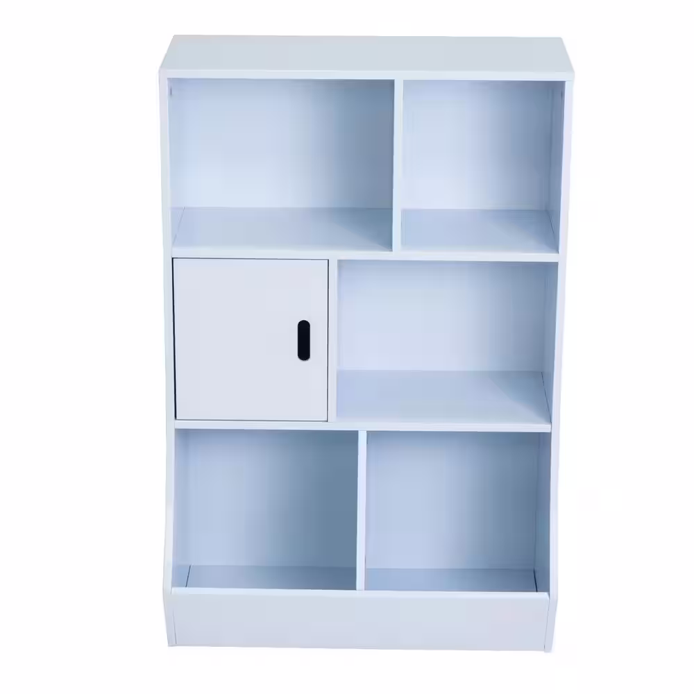 Honey-Can-Do 35.9 in. H x 14.2 in. W x 23.6 in. D White MDF 6-Cube Organizer