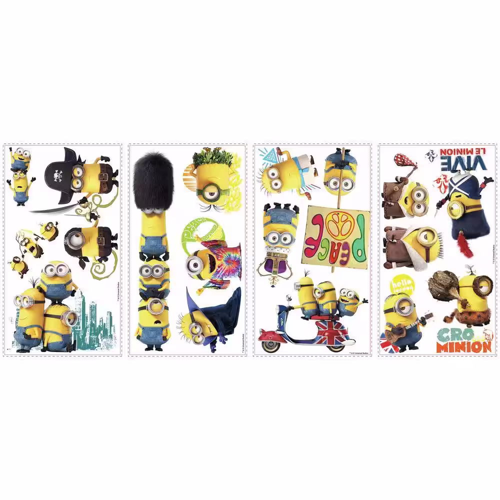 RoomMates Minions The Movie Peel and Stick Wall Decals, RMK3000SCS