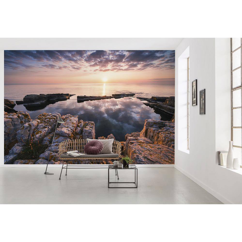Komar 98 in. x 145 in. Multicolor Mirrored Coast Wall Mural