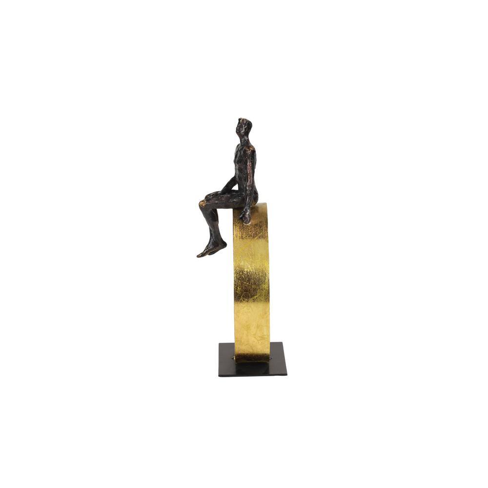 Litton Lane Black Polystone People Sculpture
