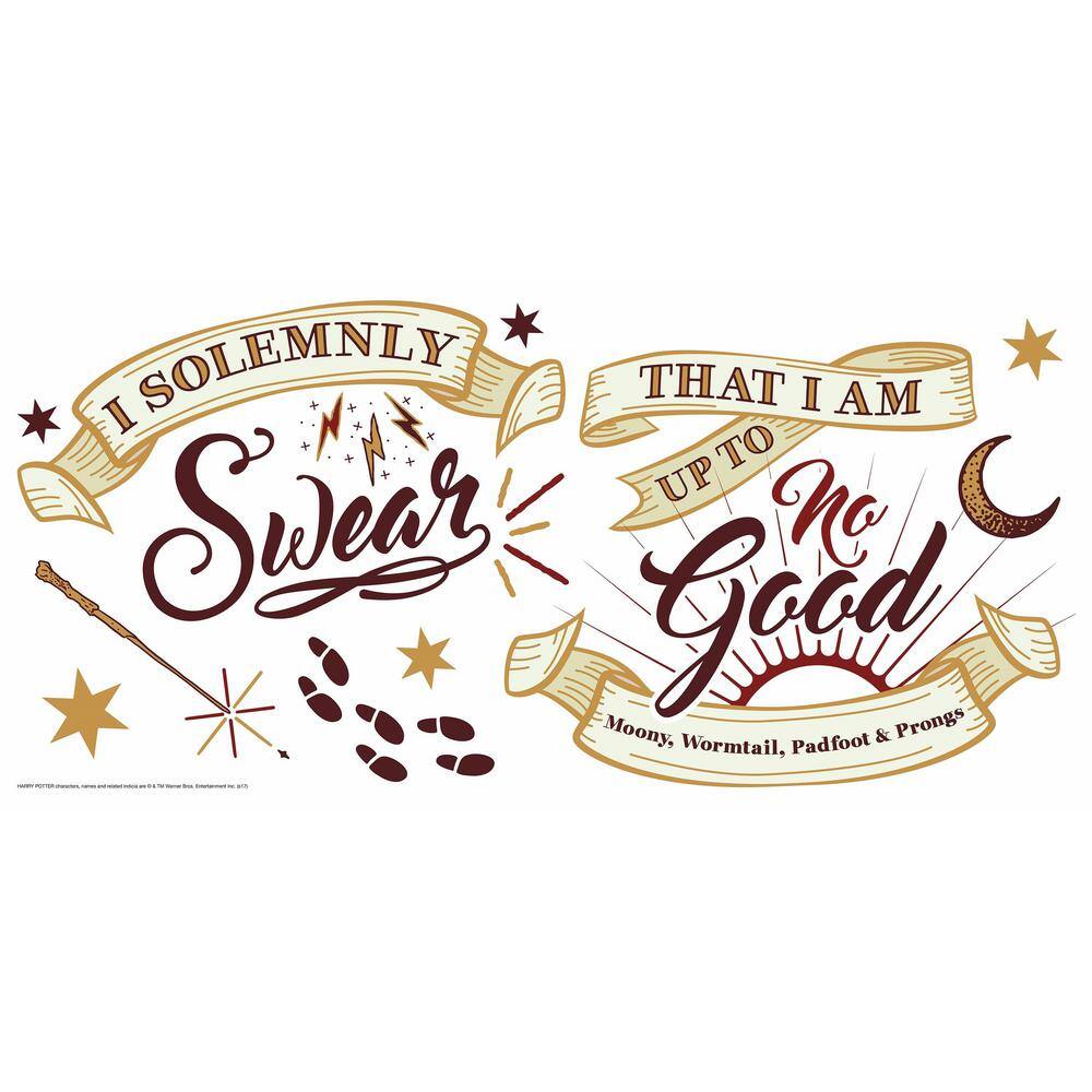 RoomMates 5 in. x 19 in. Harry Potter Marauder's Map Quote 7-Piece Peel and Stick Giant Wall Decals