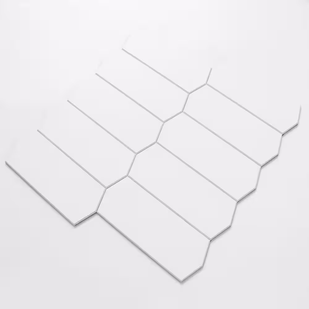 None Sao Paulo White 5 in. x 5 in. 3.3 mm Stone Peel and Stick Backsplash Tile Sample Cut Tile (0.17 sq. ft./Sample)