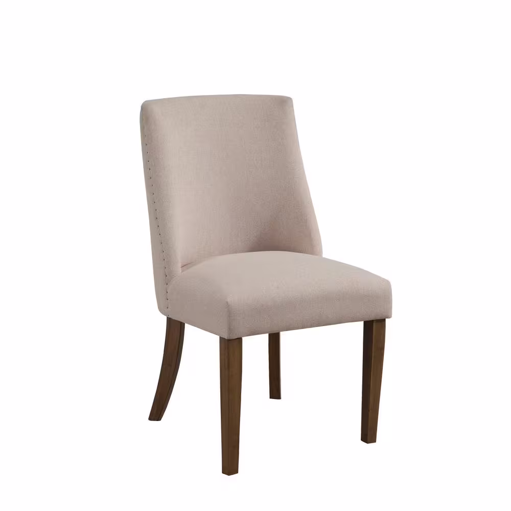 None Kensington Reclaimed Natural Upholstered Parson Chairs (Set of 2)