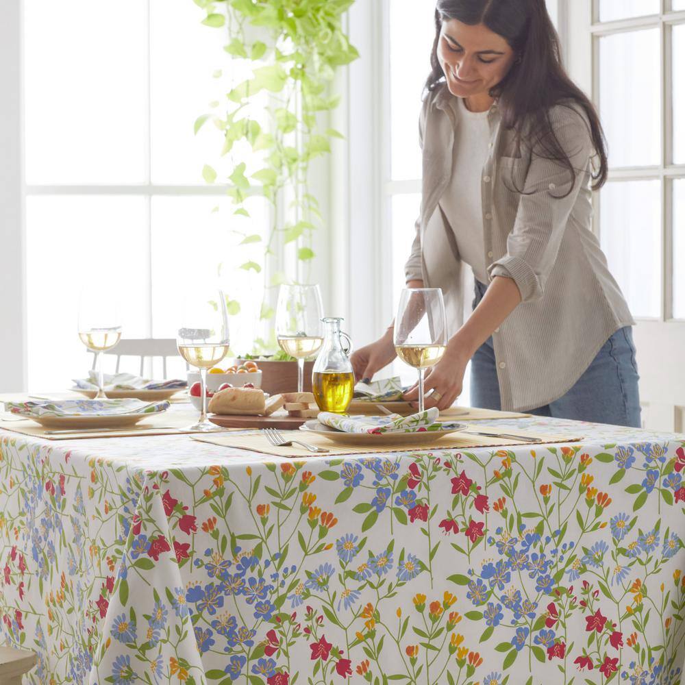 The Company Store Claire Floral Multi-Colored Cotton Tablecloth