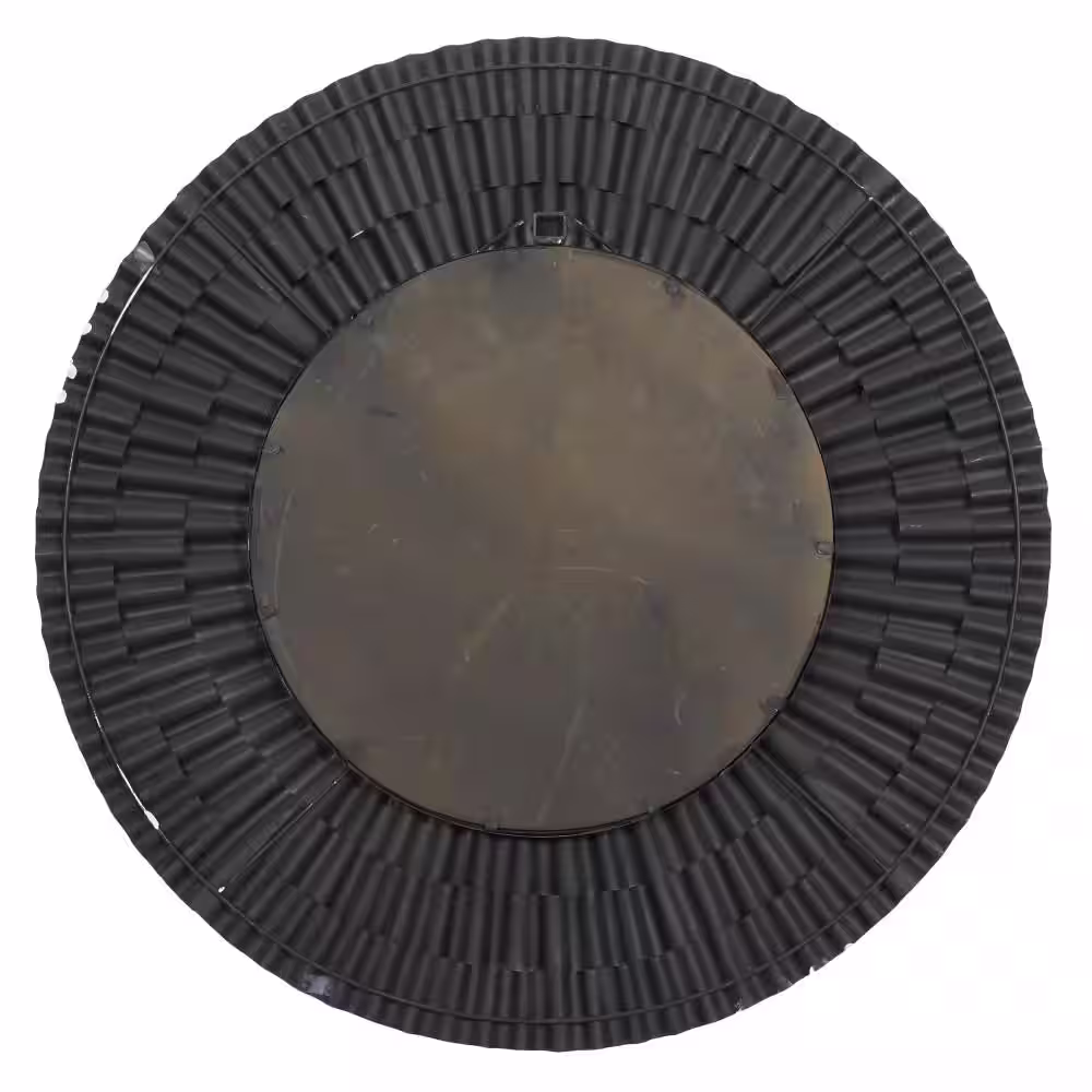 Litton Lane 42 in. x 42 in. Starburst Round Framed Silver Wall Mirror