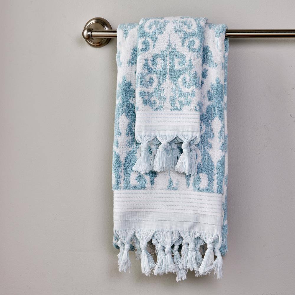 SKL Home Mirage Fringe 2 Piece Hand Towel Aqua