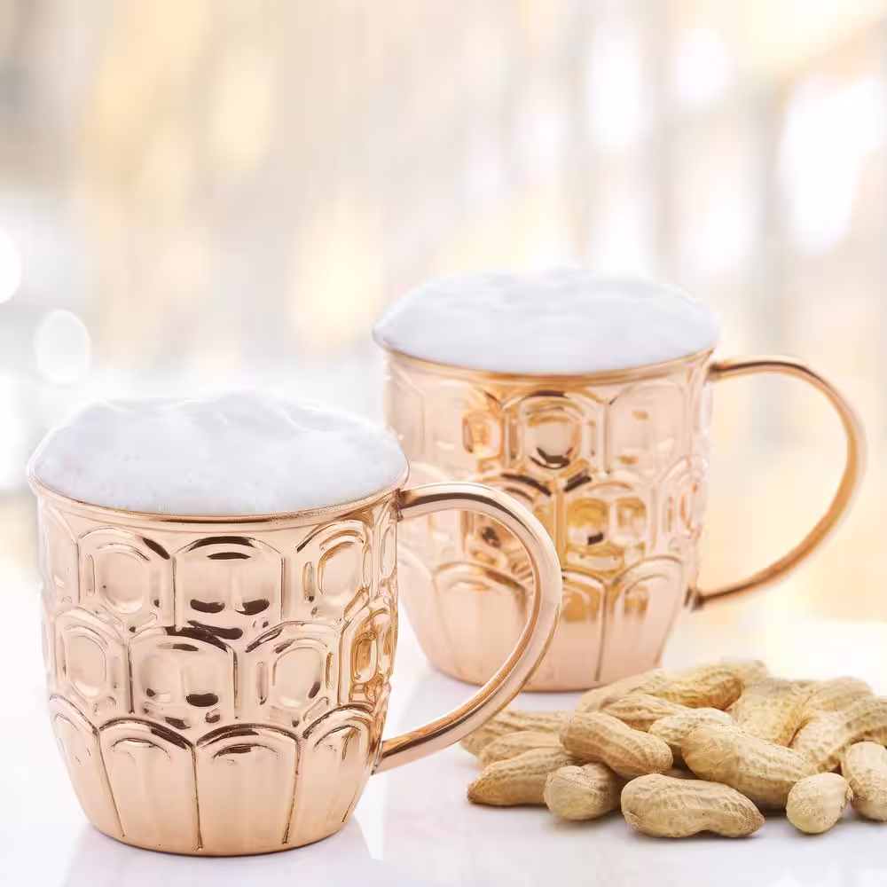 Old Dutch 20 oz. Solid Copper Beer Krugs (Set of 2)