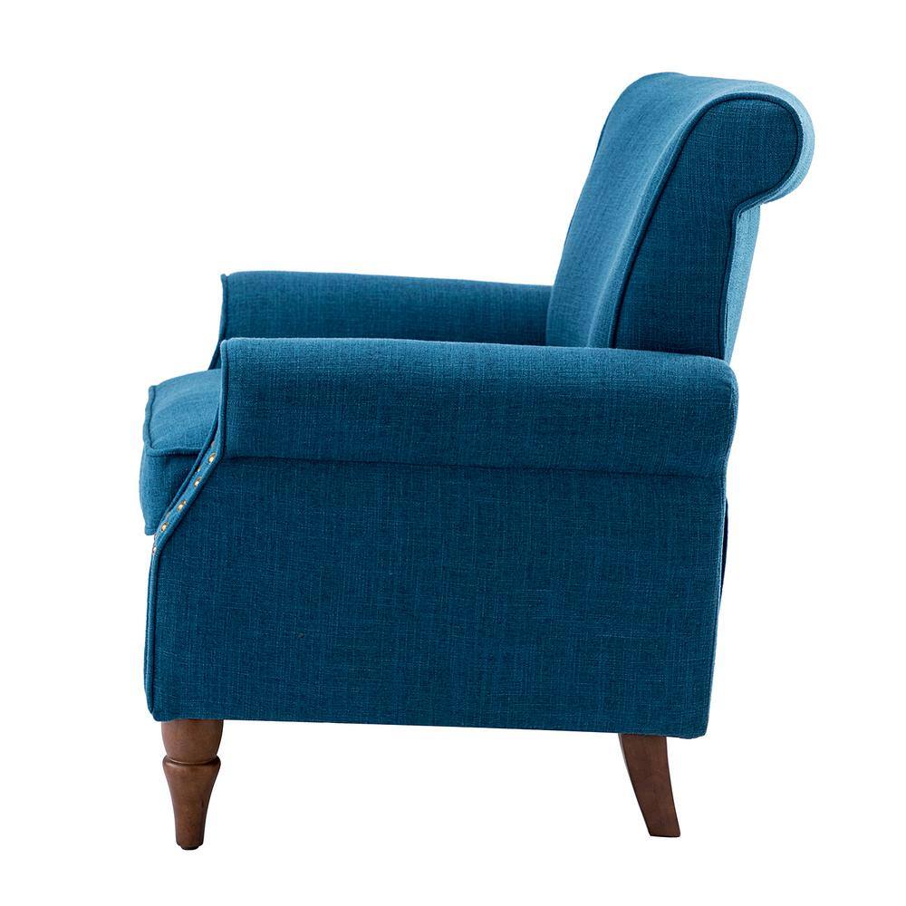 JAYDEN CREATION Macedonia Navy ArmChair with Nailhead Trim (Set of 2)