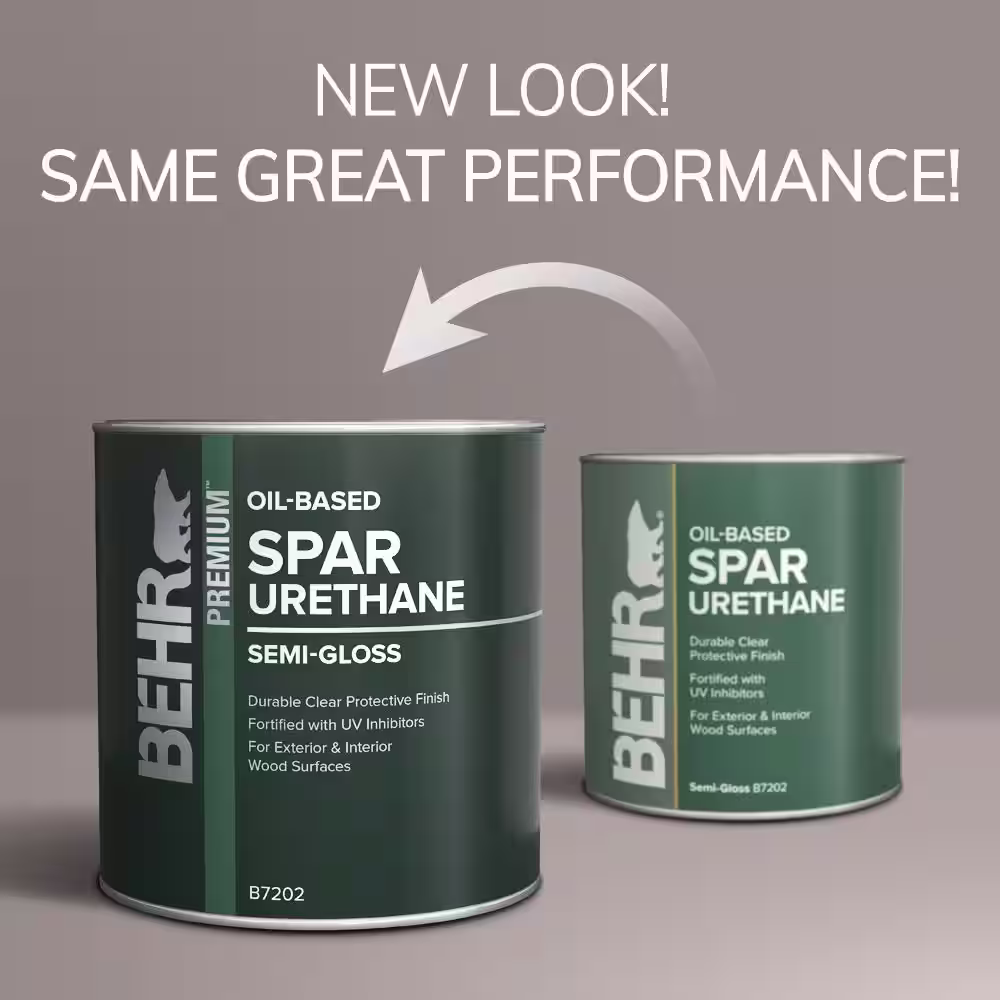 BEHR 1 qt. Semi-Gloss Clear Oil-Based Interior/Exterior Spar Urethane Wood Sealer