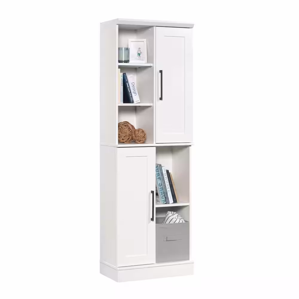 SAUDER Homeplus Soft White Accent Storage Cabinet with Multi Configuration Doors