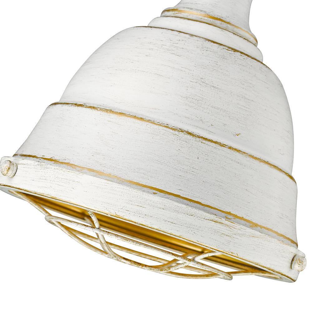 Golden Lighting Bartlett 1-Light French White Pendant