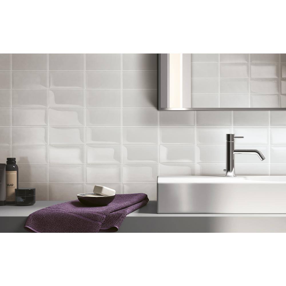 Inoxia SpeedTiles Subway Light Gray 3 in. x 6 in. x 0.2 in. Glass Peel and Stick Wall Tile (3 sq.ft./case)