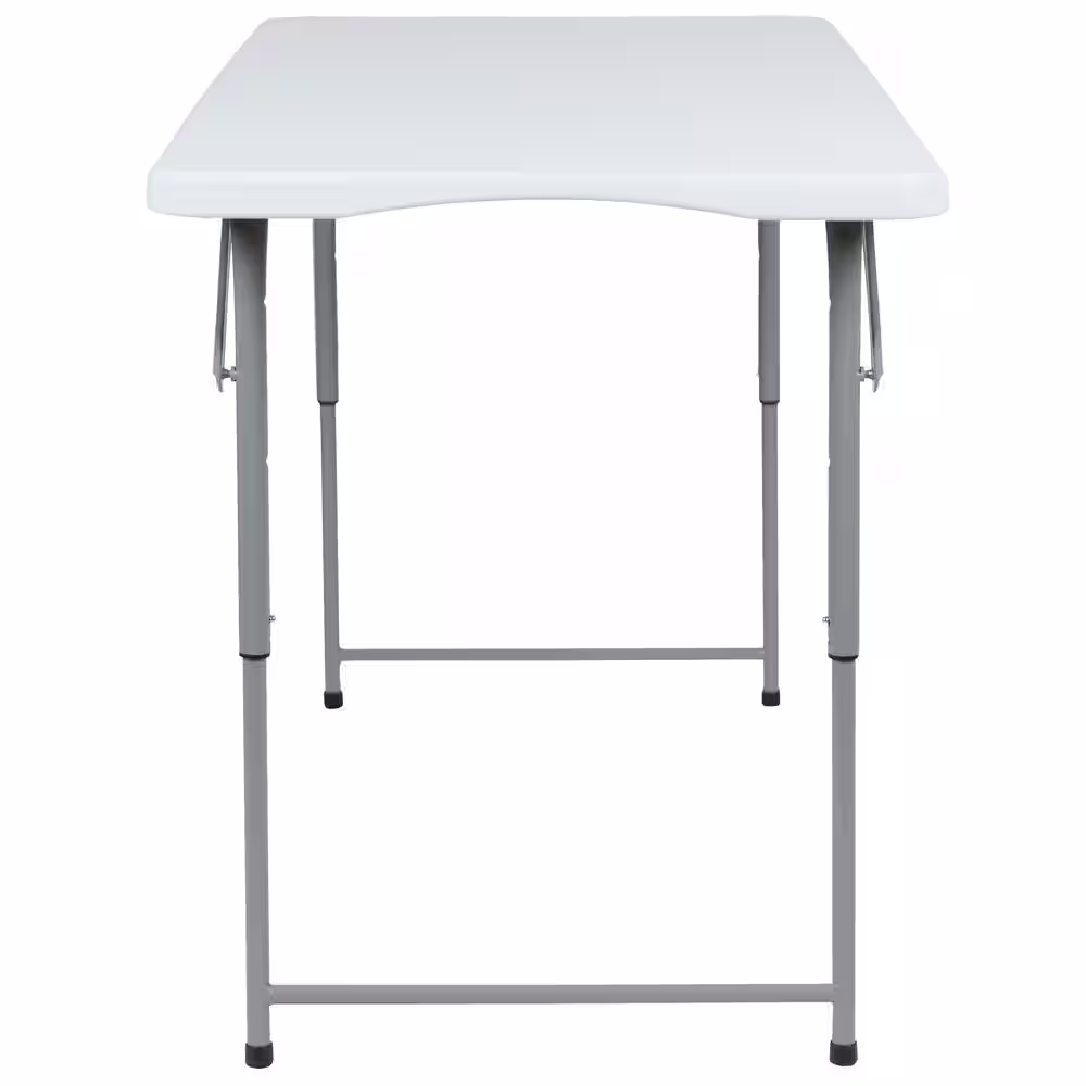 Carnegy Avenue 4-ft Granite White Plastic Adjustable Bi-Fold Folding Table (1 Pack)