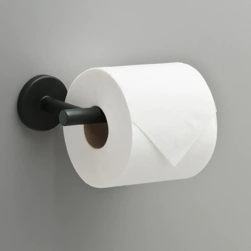 Delta Lyndall Wall Mount Single Post Toilet Paper Holder Bath Hardware Accessory in Matte Black