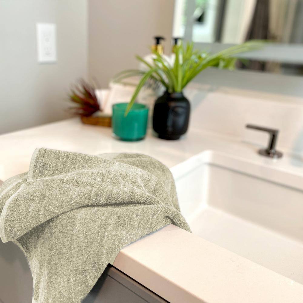 None Melange Viscose from Bamboo Cotton Hand Towel (Set of 2) - Sand