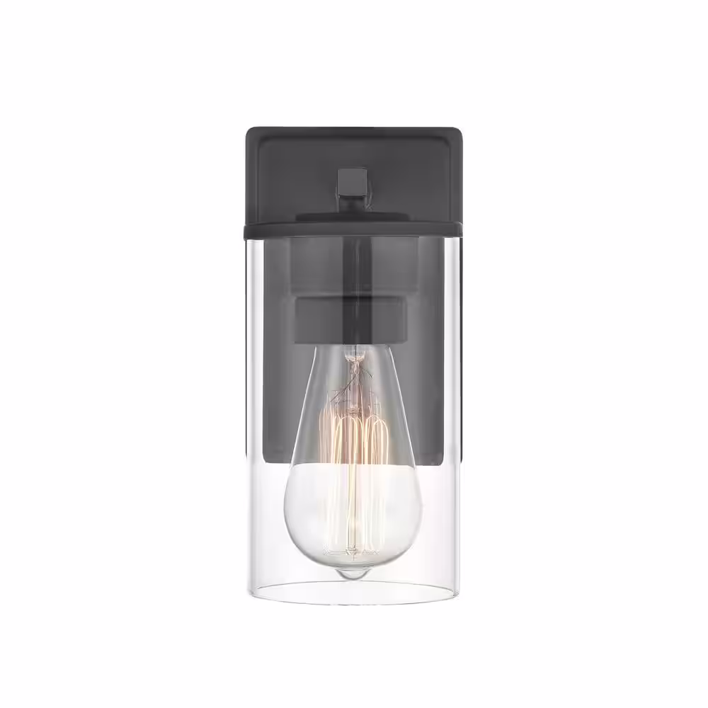 Millennium Lighting Verlana 1-Light 4.33 in. Matte Black Hardwired Sconce (1-Pack)