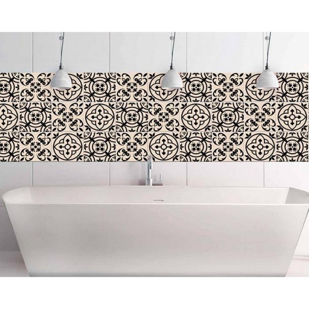 HomeRoots Amelia Brown 7 in. x 7 in. Vinyl Peel and Stick Tile (8.17 sq. ft./Pack)