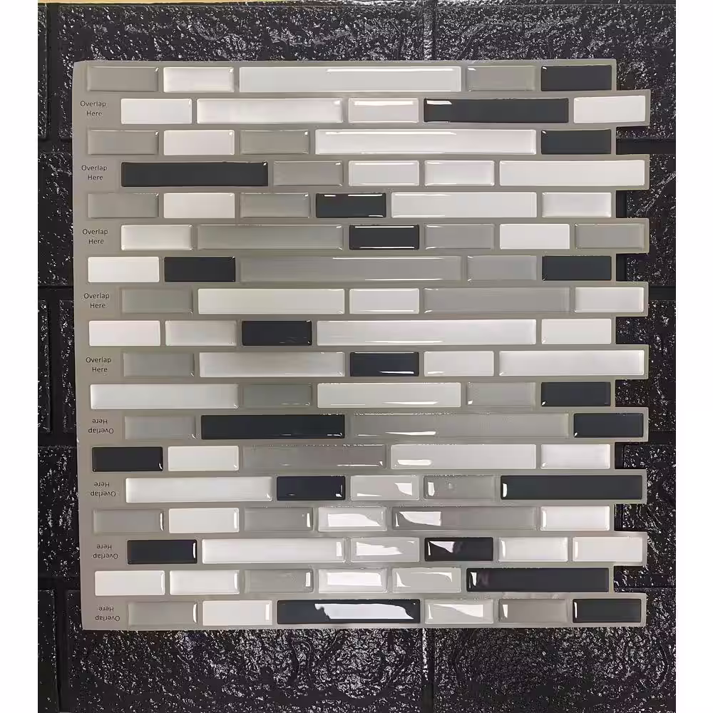 Art3d 20-Sheets Gray-White 12 in. x 12 in. Vinyl Peel and Stick Tile Backsplash for Kitchen/Bathroom (18 sq. ft./box)