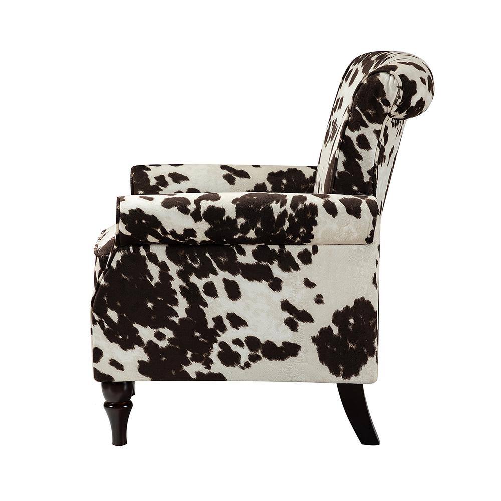 JAYDEN CREATION Auria Contemporary Cowhide Polyester ArmChair with Nailhead Trim and Turned Legs (Set of 2)