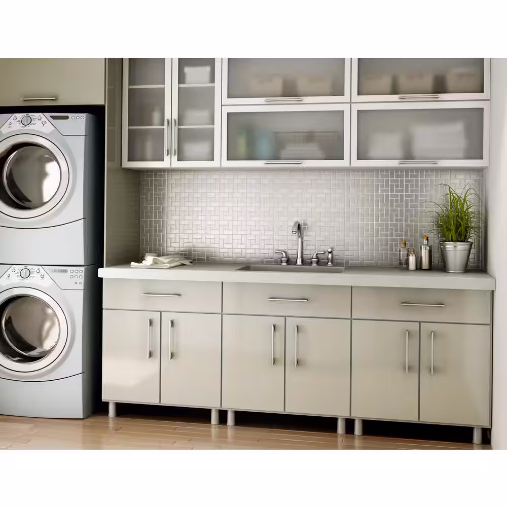 None California Silver Stainless Steel 11.3 in. x 11.3 in. x 5mm Metal Peel and Stick Wall Mosaic Tile (5.32 sq.ft./Case)