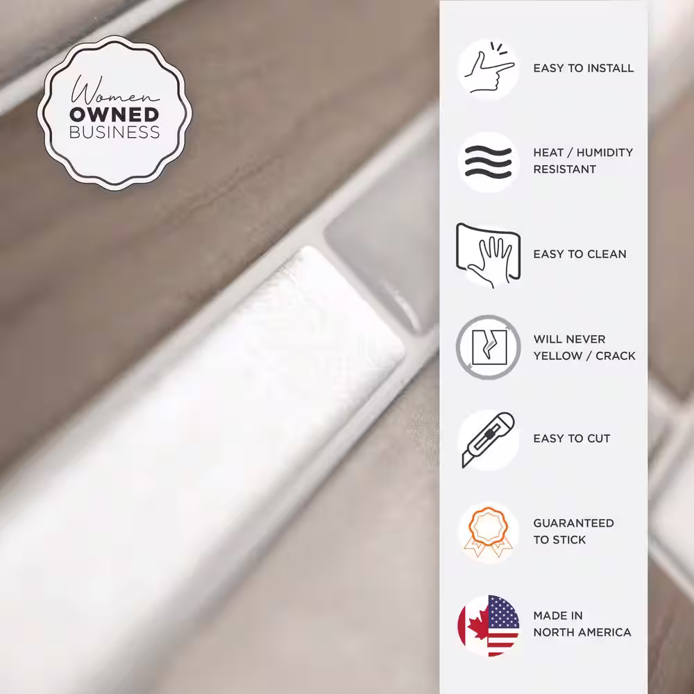 smart tiles Milano Lino Brown 11.55 in. x 9.63 in. Vinyl Peel and Stick Tile (2.80 sq. ft./4-pack)