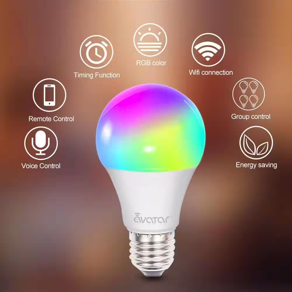 None 65-Watt Equivalent A19 Dimmable RGB Smart LED Light Bulb