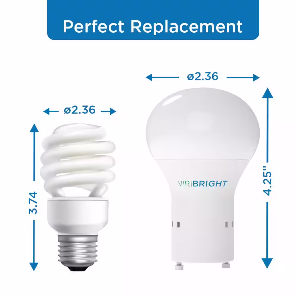 Viribright 60-Watt Equivalent GU24, LED Light Bulb, Cool (Natural) White 4000K (6-Pack)