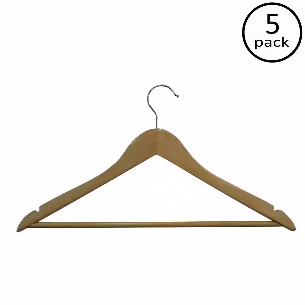 HDX Wood Hangers 5-Pack