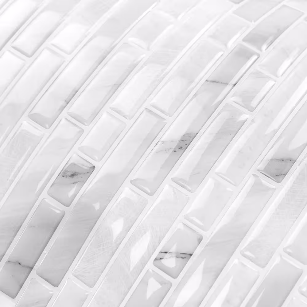 None Classical Vinyl Collection Slate White 10 in. x 10 in. Vinyl Peel and Stick Tile Backsplash (6.9 sq. ft./10-Sheets)