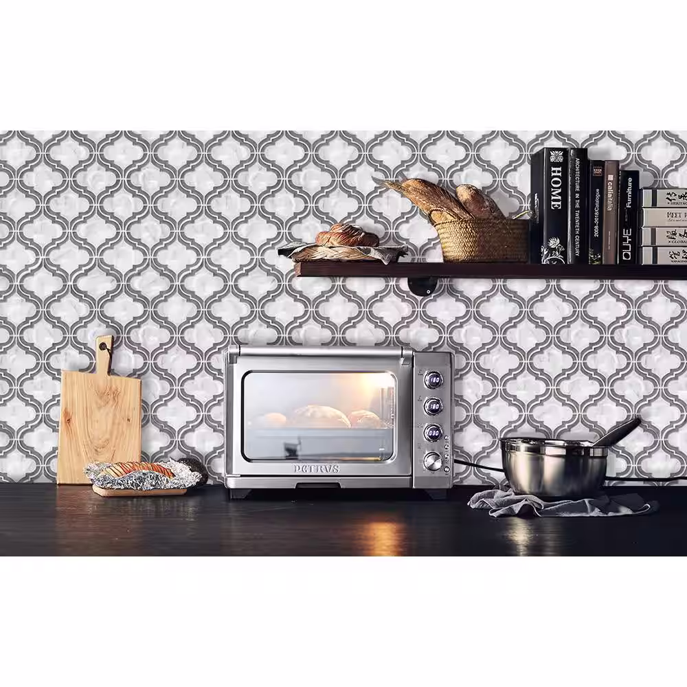 MURENO Grey 12 in. x 12 in. Vinyl Peel and Stick Backsplash Tile (4 sq. ft./pack)