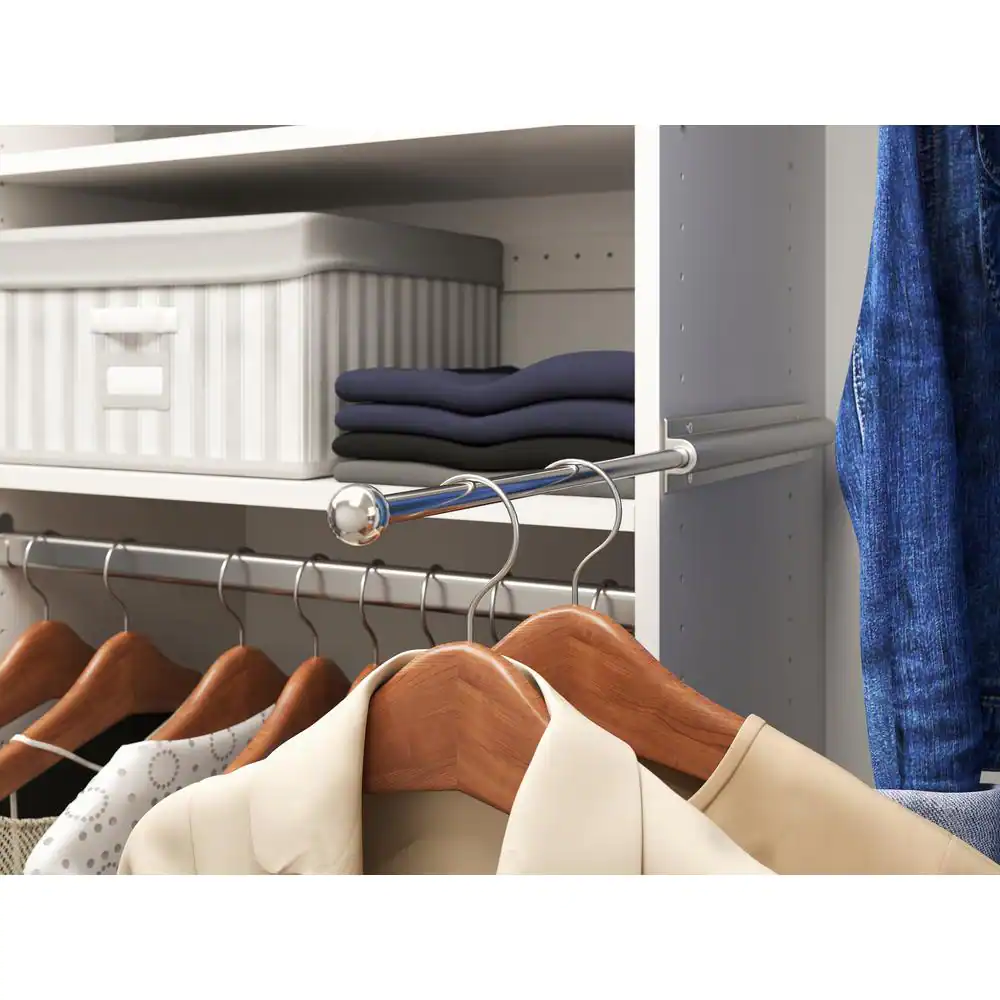 Closet Evolution 14 in. W Sliding Silver Valet Rod