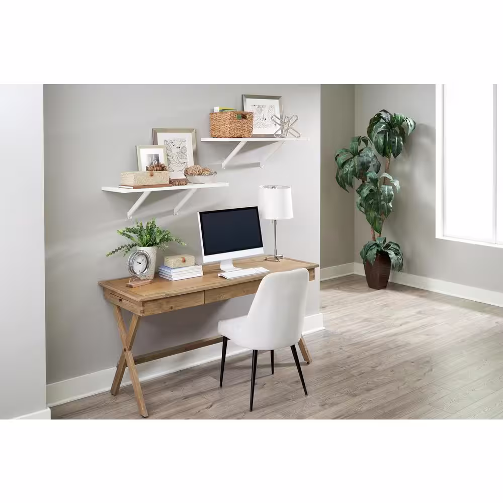 Rubbermaid White Premium Wood Shelving Kit, 2 Shelves 14 in. D x 32 in. L