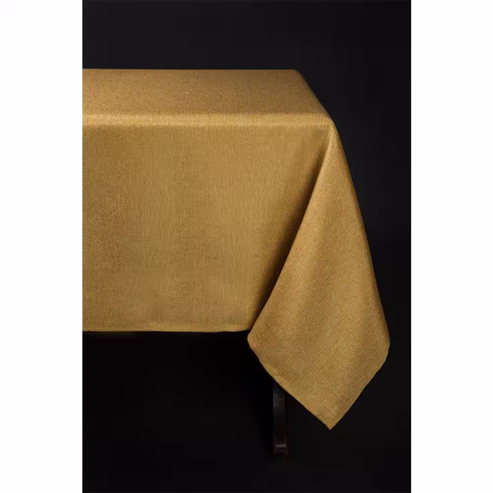Manor Luxe Gala Glistening Collection Easy Care Solid Color Tablecloth, 60 by 60 in. Gold