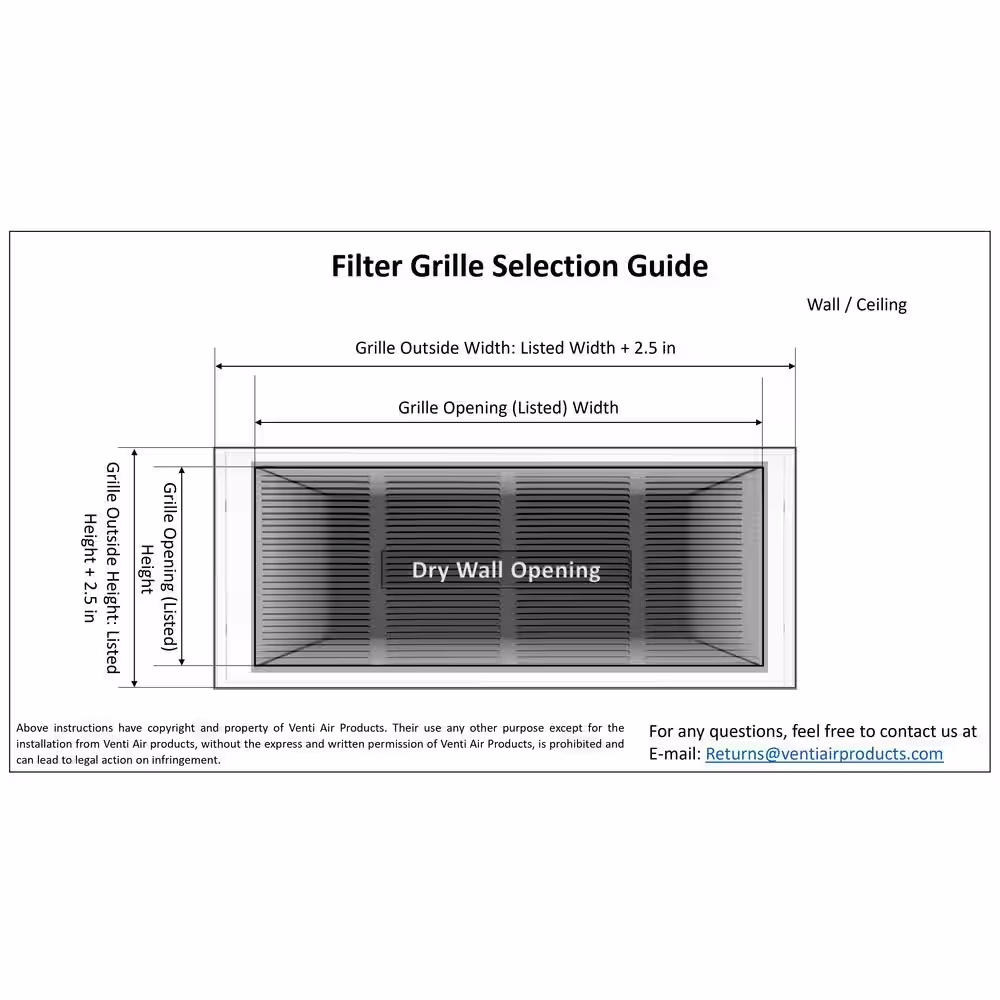 Venti Air 24 in. Wide x 14 in. High Return Air Filter Grille of Steel in White